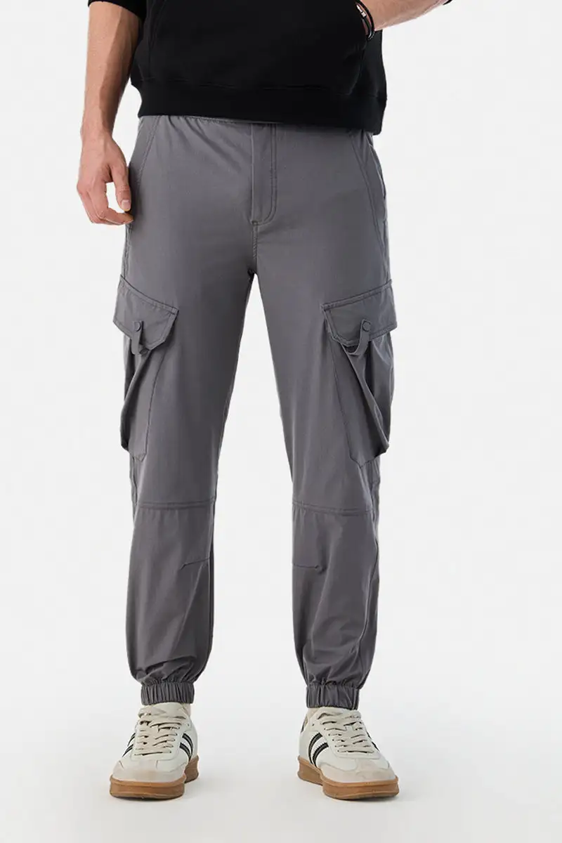 Buy Stretch slim fit six pockets cargo pants for men online in India